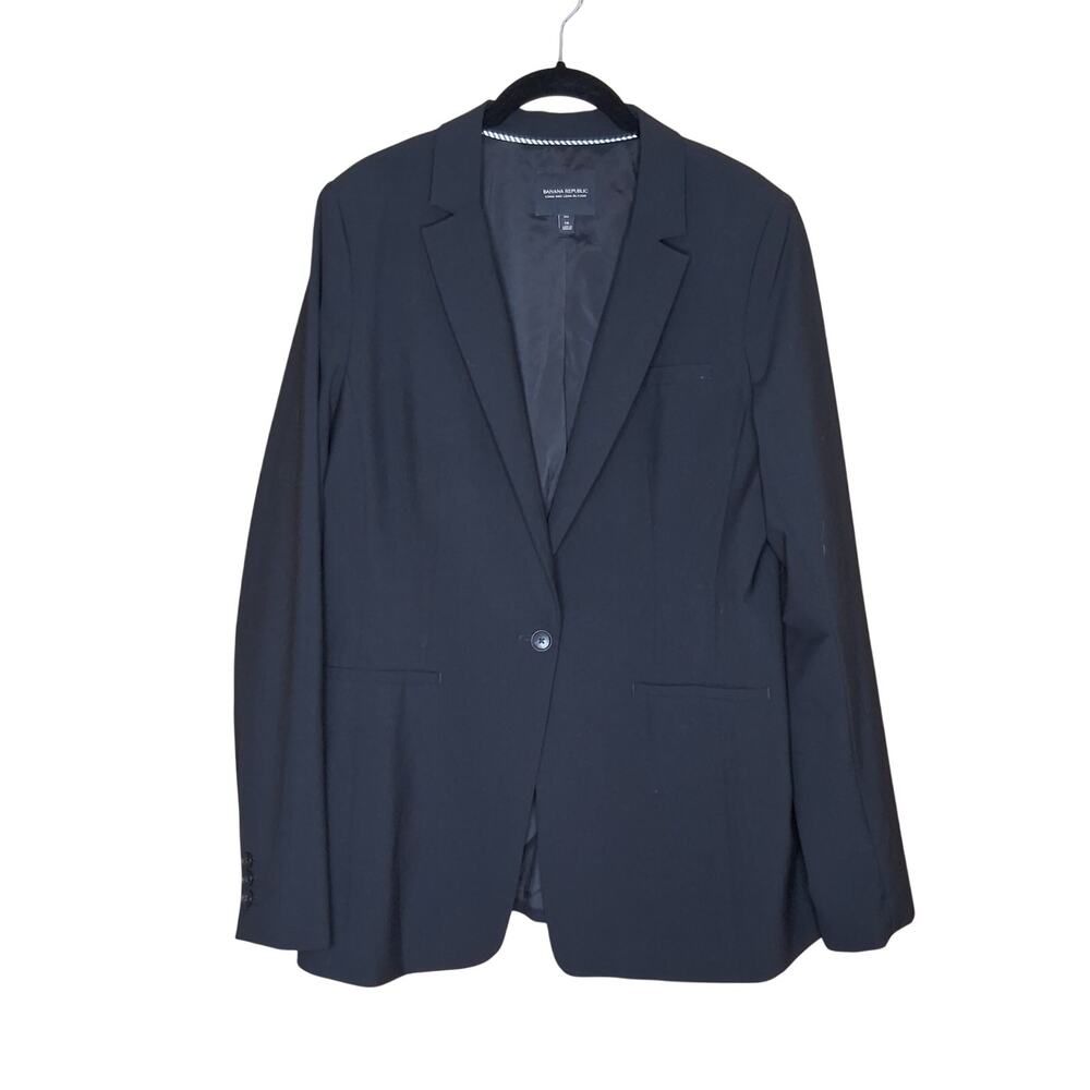 Banana Republic Long and Lean Italian Wool Tailored Blazer Size 14 Tall Pockets
